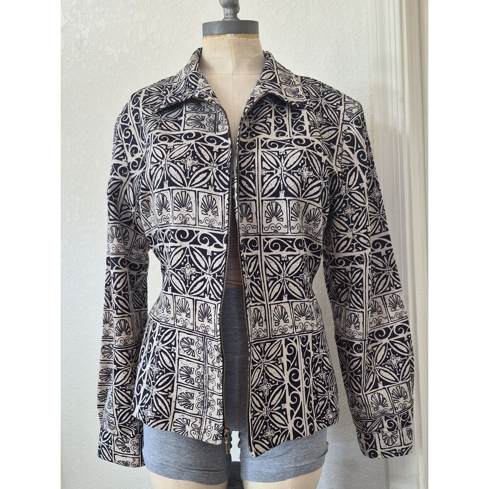 Dressbarn Vtg. Abstract Zip Up Shacket Sz XLarge
